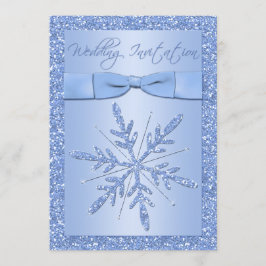 BOW Ice Blue Snowflakes Hochzeit Einladung