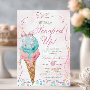 Bow Ice Cream Sie wurde Brautparty aufgedeckt Einladung