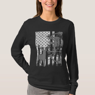 Bow Jagd Hirsche Flag Niedlich I Liebe Bogenjagd T-Shirt