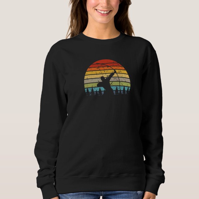 Bow Jagd Retro Sunset Bogenschießen Sweatshirt (Vorderseite)