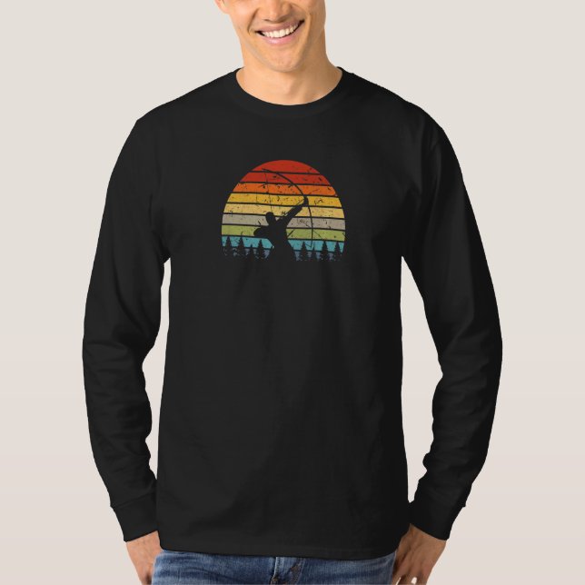 Bow Jagd Retro Sunset Bogenschießen T-Shirt (Vorderseite)