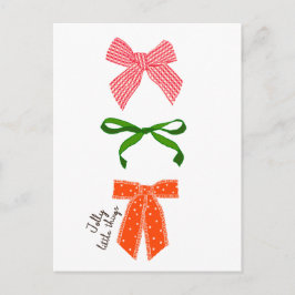 Bow Jolly Little Things Weihnachten  Einladungspostkarte