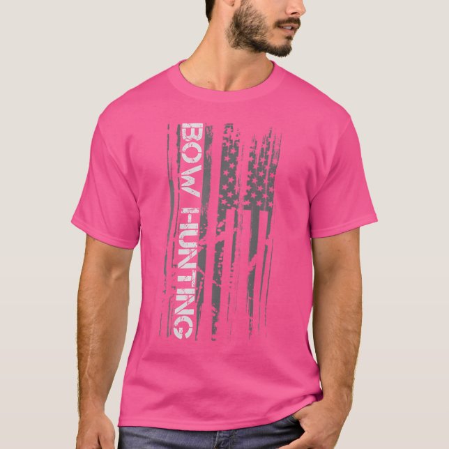 Bow Junting American Flag Crossbow Dee Hunter T-Shirt (Vorderseite)