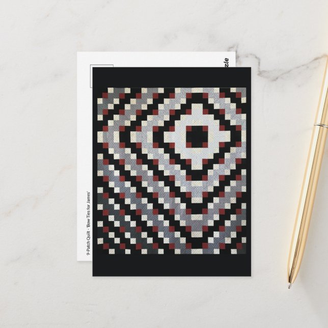 Bow-Krawatte-9-Patch-Postkarte Postkarte (Vorderseite/Rückseite Beispiel)