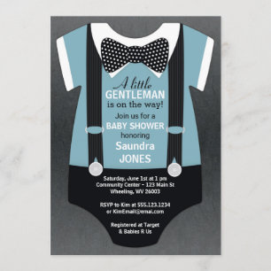 Bow Krawatte Baby Dusche Einladung, Suspender einl Einladung