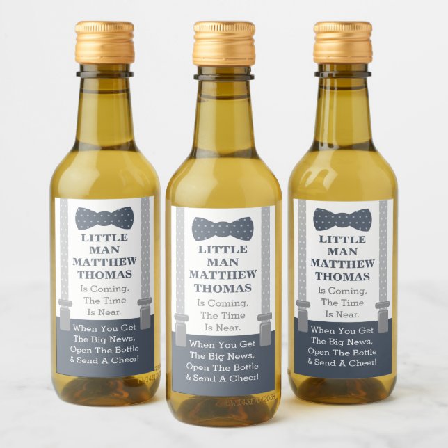 Bow Krawatte Baby Dusche Mini Weinflaschen Etikett (Flaschen)