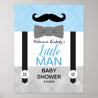 Bow Krawatte Blauer Junge Dusche Begrüßungszeichen Poster