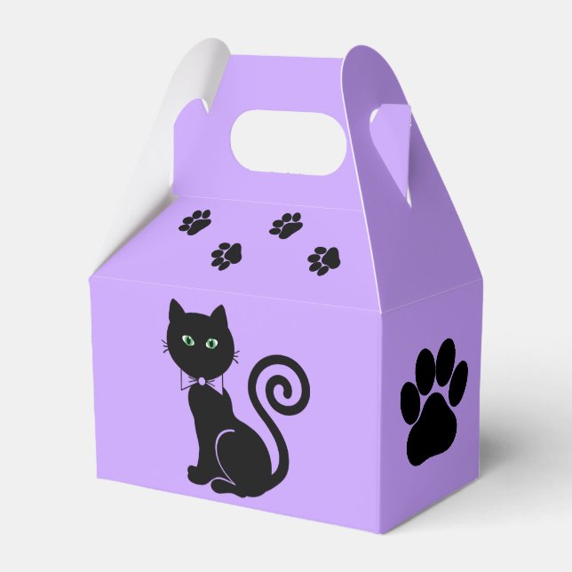 Bow Krawatte Cat Favor Box Geschenkschachtel (Vorderseite)