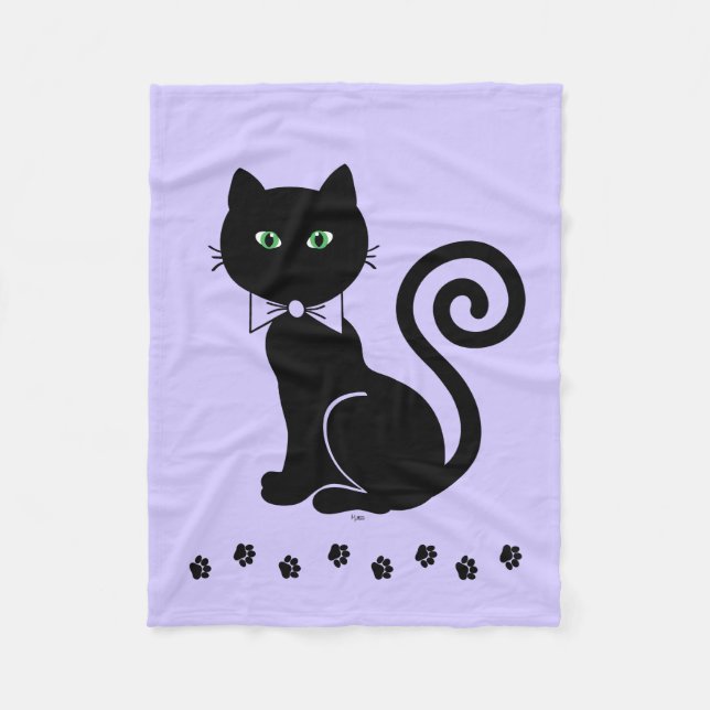 Bow Krawatte Cat Fleece Blanket (Vorderseite)