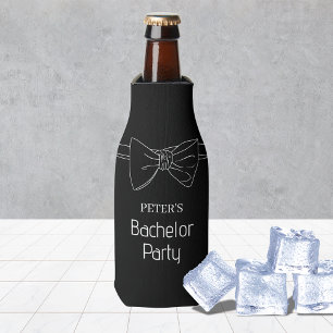 Bow Krawatte Custom Black Bachelor Party Beer Flaschenkühler