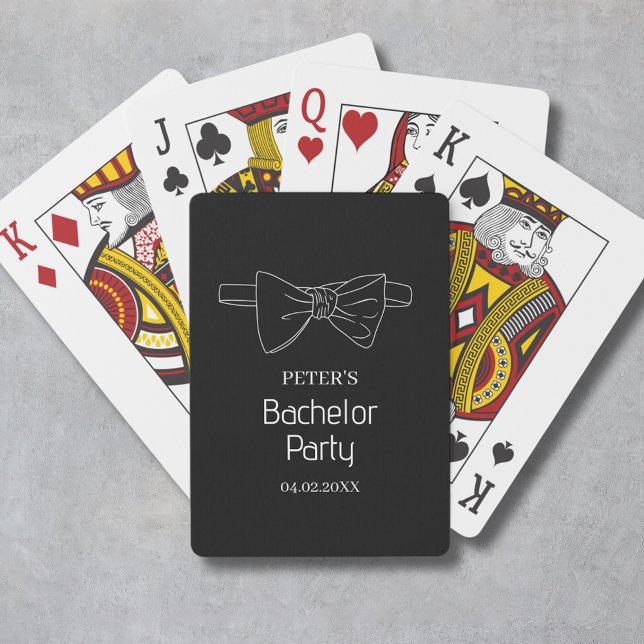 Bow Krawatte Custom Black Bachelor Party Spielkarten (Bow Tie Custom Black Bachelor Party Poker Cards
)