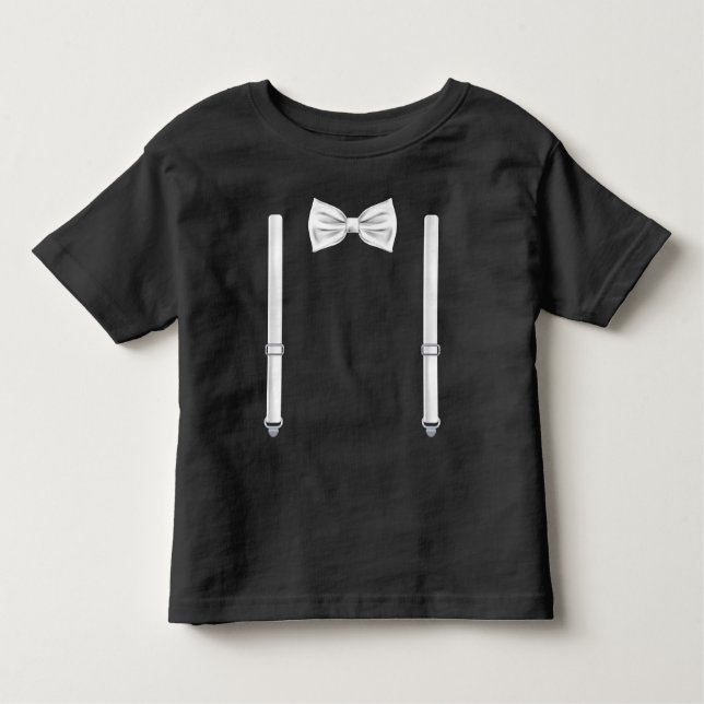 Bow-Krawatte mit Suspendern - Bowtie für Hochzeite Kleinkind T-shirt (Vorderseite)