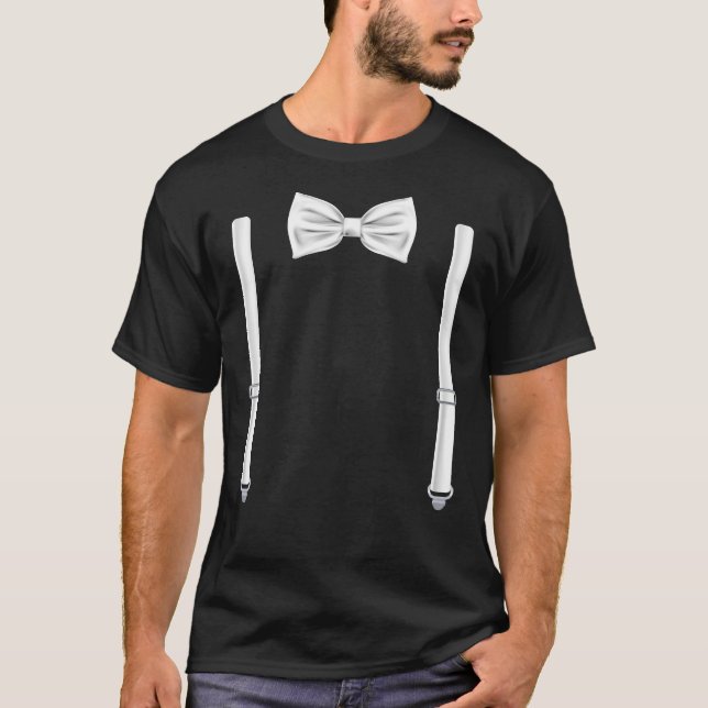 Bow-Krawatte mit Suspendern - Bowtie für Hochzeite T-Shirt (Vorderseite)