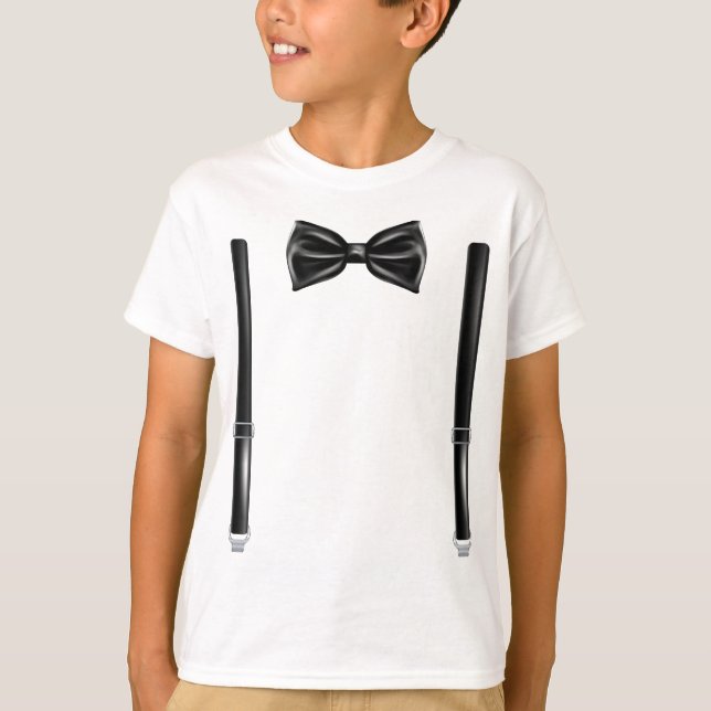 Bow-Krawatte mit Suspendern - Bowtie für Hochzeite T-Shirt (Vorderseite)