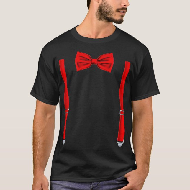 Bow-Krawatte mit Suspendern Funny Wedding und Spec T-Shirt (Vorderseite)