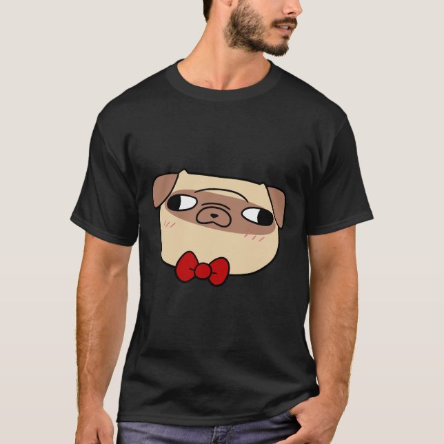 Bow Krawatte Mops Face Classic T - Shirt 598 (Vorderseite)