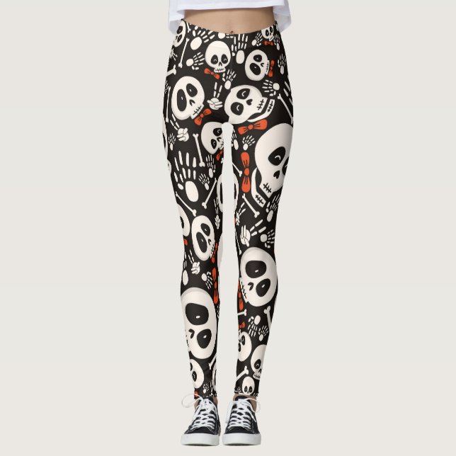 Bow Krawatte Skull Leggings (Vorderseite)