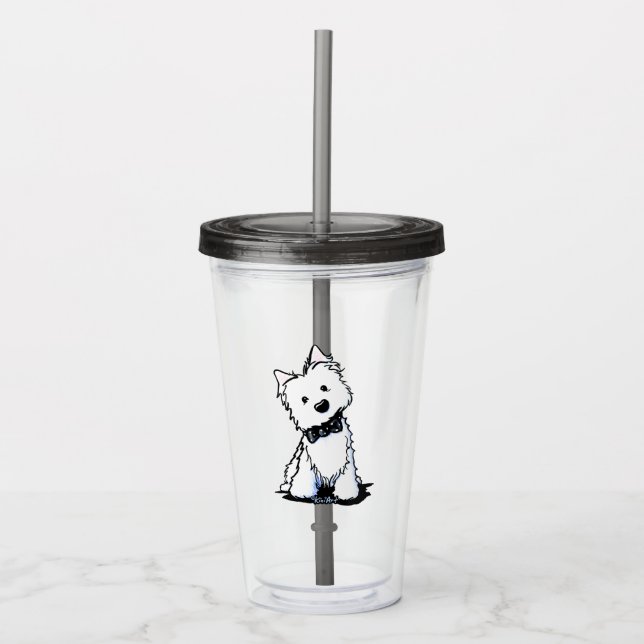 Bow Krawatte Westie Boy Acrylic Tumbler Acryltrinkbecher (Vorderseite)