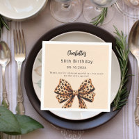 Bow Leopard-Druck braun beige Geburtstag