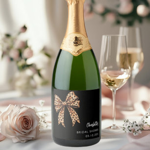 Bow Leopard drucken schwarzes Brautparty