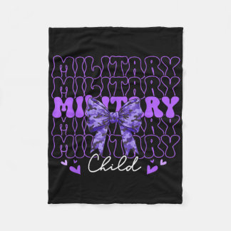 Bow Lila Camouflage Kids Bo Fleecedecke