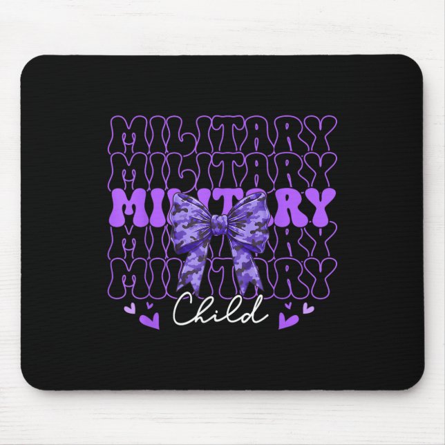 Bow Lila Camouflage Kids Bo Mousepad (Vorne)