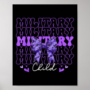 Bow Lila Camouflage Kids Bo Poster