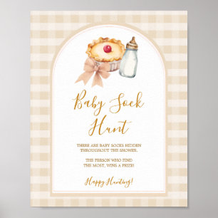 Bow Little Süsse Pie Pastel Gingham Baby Sock Hunt Poster