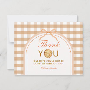 Bow Little Süsse Pie Vielen Dank Card Gingham Fall Dankeskarte