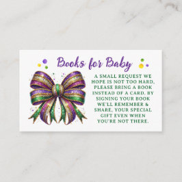 Bow Mardi Gras Books for Baby Request Begleitkarte