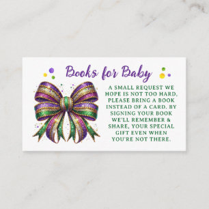 Bow Mardi Gras Bücher für Baby-Anfrage Begleitkarte