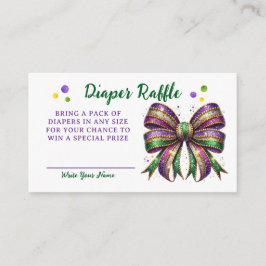 Bow Mardi Gras Diaper Raffle Request Begleitkarte