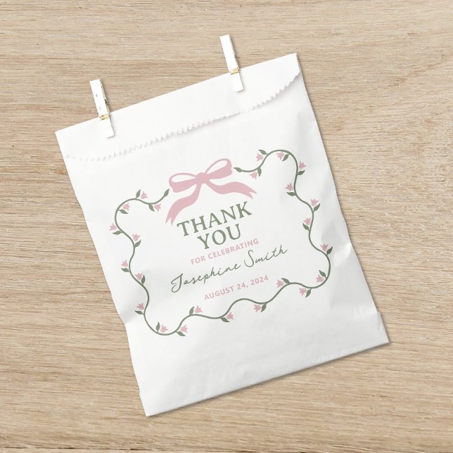 Bow mit Blume Vine Baby Dusche Geschenktütchen (Von Creator hochgeladen)