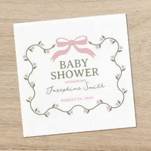 Bow mit Blume Vine Baby Dusche Serviette