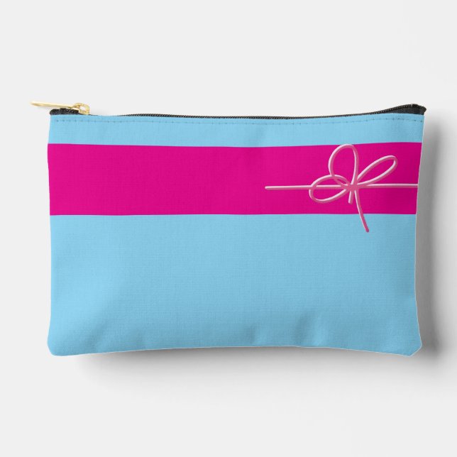 Bow on Pink Small Zubehörtasche (Vorderseite)