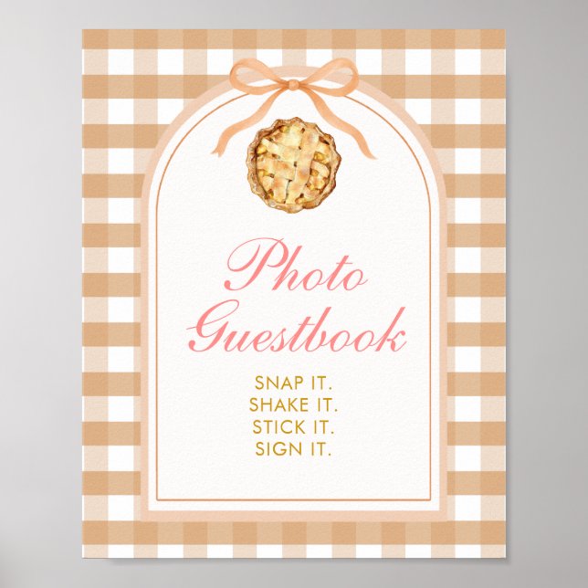 Bow Our Little Süsse Pie Foto Book Gingham Fall Poster (Vorne)