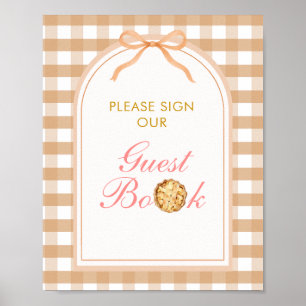 Bow Our Little Süsse Pie Guest Book Gingham Fall Poster