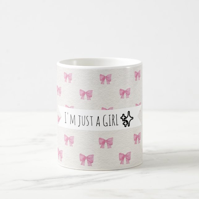 Bow pink Mug Kaffeetasse (Mittel)