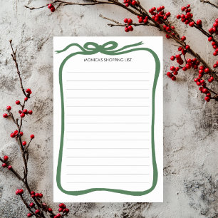 BOW Ribbon CUSTOM Weihnachtsfeiertag Einkaufsliste Post-it Klebezettel