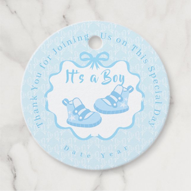 Bow Ribbon ist ein Junge Geschenkanhänger (Vorderseite)