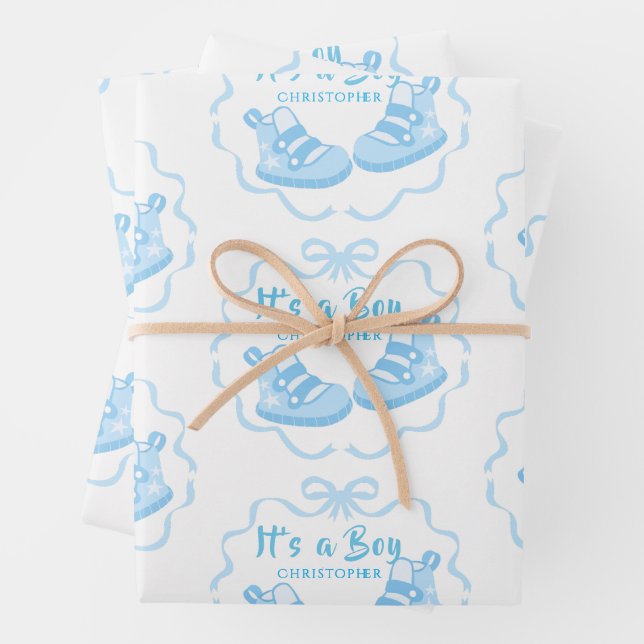 Bow Ribbon ist ein Junge Geschenkpapier Set (Beispiel)