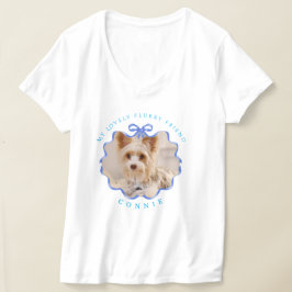 Bow Ribbon Pet Foto Blue T-Shirt