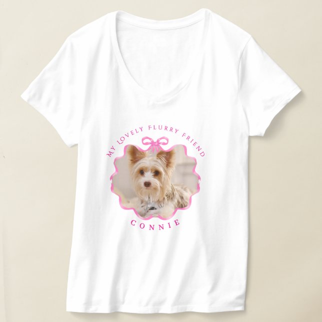 Bow Ribbon Pet Foto Pink T-Shirt (Ablage )