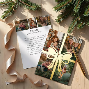 Bow & Ribbon präsentieren 4 Foto Family Collage Folien Feiertagskarte