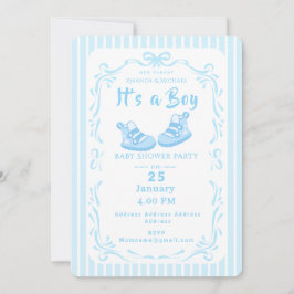 Bow Ribbon seine Kinderschuhe Einladung