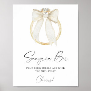 Bow & Ring Brautparty Sangria Bar Poster