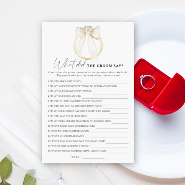 Bow & Ring Brautparty Was hat der Bräutigam gesagt (Von Creator hochgeladen)