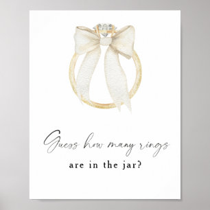 Bow & Ring Brautparty - Wie viele Ringe Poster