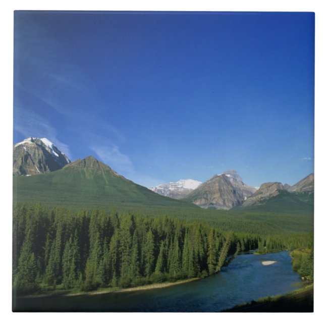 Bow River near Banff National Park in Alberta Fliese (Vorderseite)
