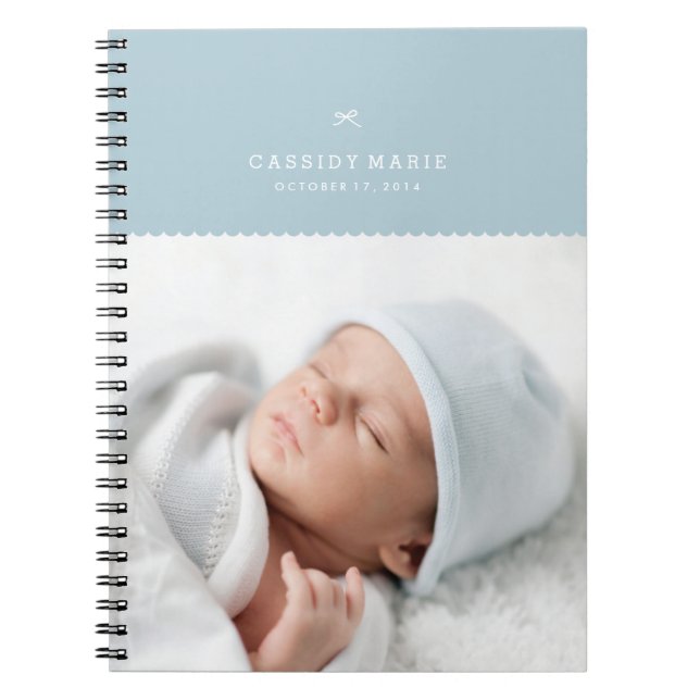 Bow & Scallops Journal - Blau Notizblock (Vorderseite)